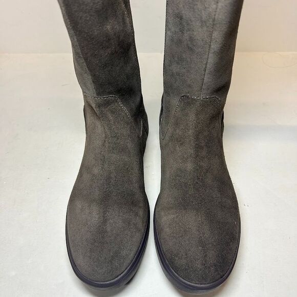 Naturalizer Womens 6.5 M Taupe Suede Torence Leather Wedge Knee Boots NIB LG0 - Picture 6 of 7